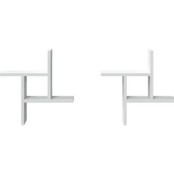 vidaXL Estantes de pared 2 uds madera contrachapada 38x12x38 cm Blanco Hot