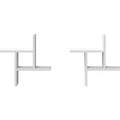 vidaXL Estantes de pared 2 uds madera contrachapada 38x12x38 cm Blanco Hot