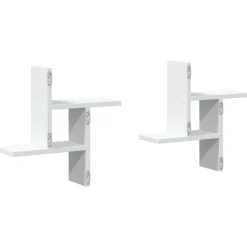 vidaXL Estantes de pared 2 uds madera contrachapada 38x12x38 cm Blanco Hot