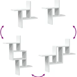 vidaXL Estantes de pared 2 uds madera contrachapada 38x12x38 cm Blanco Hot
