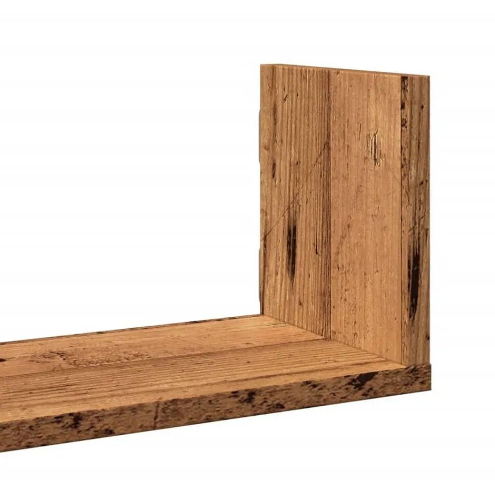 vidaXL Estanterías-Estantes de pared 3 uds madera ingeniería envejecida 58x18x18cm
