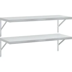 vidaXL Estantes de pared 2 uds acero inoxidable 100x40 cm Plateado Online