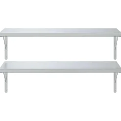 vidaXL Estantes de pared 2 uds acero inoxidable 100x40 cm Plateado Online