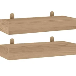 vidaXL Estanterías-Estantes de pared 2 unidades madera maciza de teca 40x15x4 cm