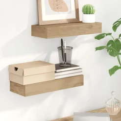 vidaXL Estanterías-Estantes de pared 2 unidades madera maciza de teca 40x15x4 cm
