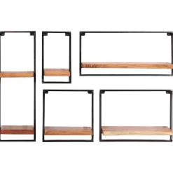 vidaXL Estantes de pared 5 unidades madera maciza acacia Sale