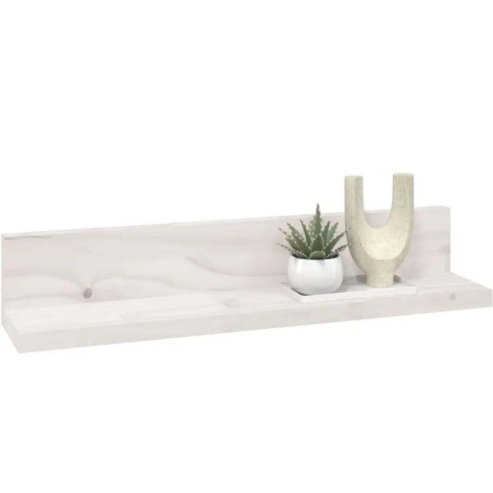 vidaXL Estantes de pared 2 uds madera maciza de pino 50x11x9 cm Blanco Sale