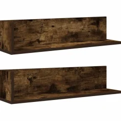 vidaXL Estanterías-Estantes de pared 2 uds madera 75x16,5x16,5 cm