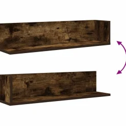 vidaXL Estanterías-Estantes de pared 2 uds madera 75x16,5x16,5 cm