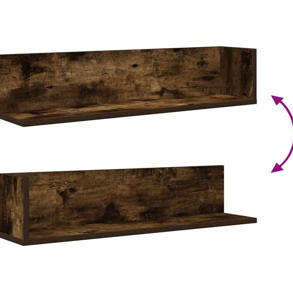 vidaXL Estanterías-Estantes de pared 2 uds madera 75x16,5x16,5 cm