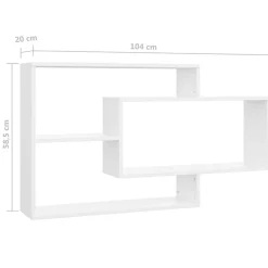 vidaXL Estanterías-Estantes de pared de madera contrachapada 104x20x58,5 cm