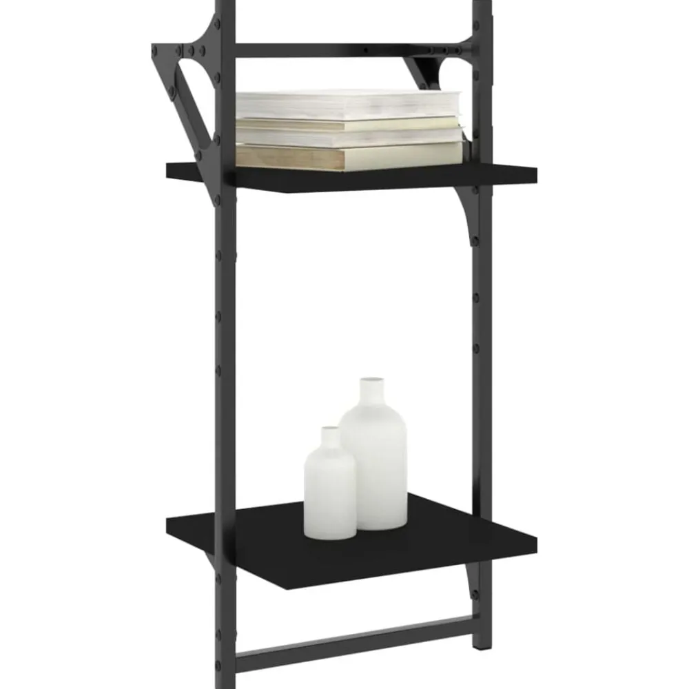 vidaXL Estanterías-Estantes de pared 2 niveles con barras 2 uds 30x25x65 cm