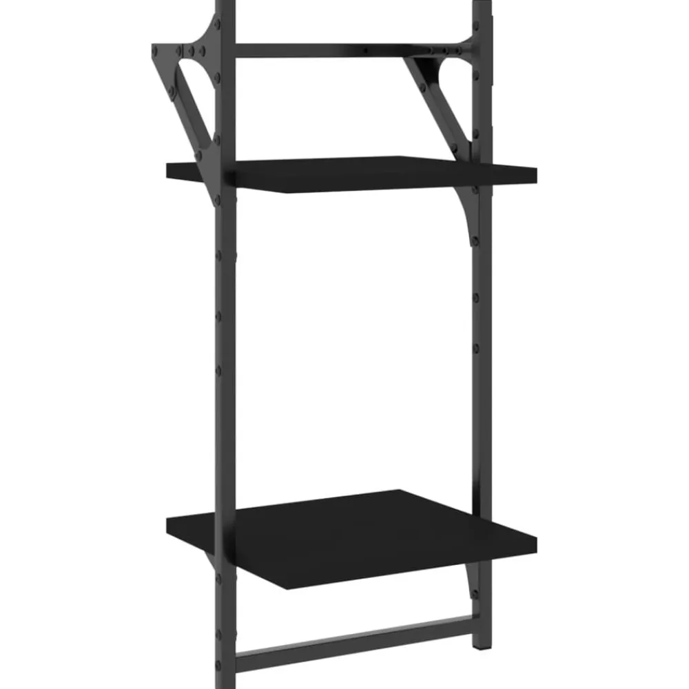 vidaXL Estanterías-Estantes de pared 2 niveles con barras 2 uds 30x25x65 cm