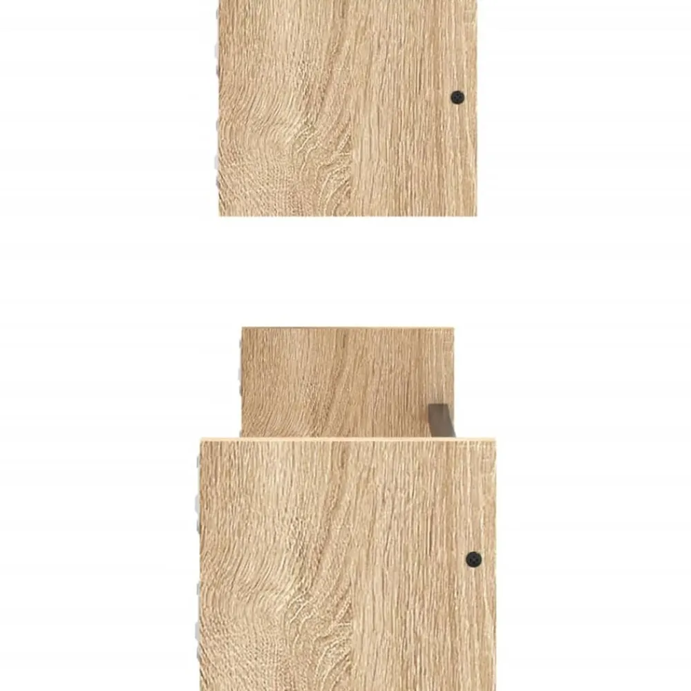 vidaXL Estantes de pared con barras 2 uds 60x16x14 cm Roble Sonoma Outlet