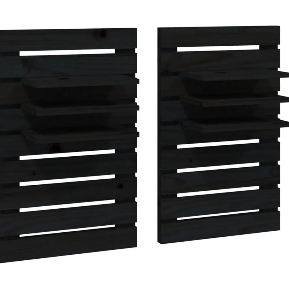 vidaXL Estanterías-Estantes mesitas de pared 2 uds madera maciza de pino