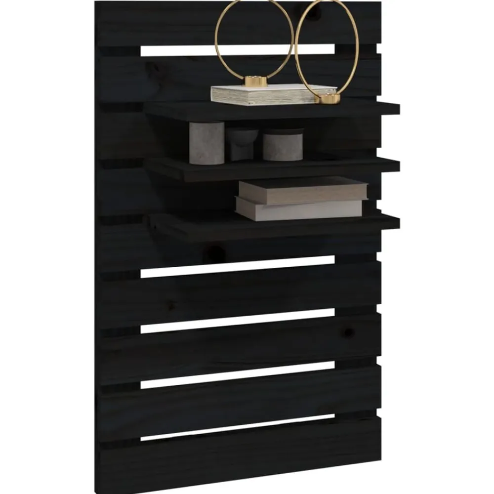 vidaXL Estanterías-Estantes mesitas de pared 2 uds madera maciza de pino