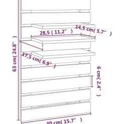 vidaXL Estanterías-Estantes mesitas de pared 2 uds madera maciza de pino