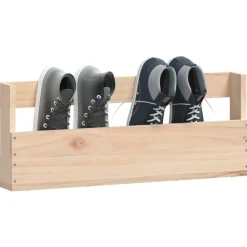 vidaXL Estantes para zapatos de pared 2 uds madera de pino 59x9x23 cm Natural Discount