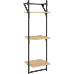 vidaXL Estantes pared 3 niveles barras 2 uds 30x25x100 cm Roble Sonoma
