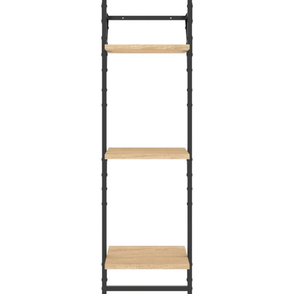 vidaXL Estantes pared 3 niveles barras 2 uds 30x25x100 cm Roble Sonoma