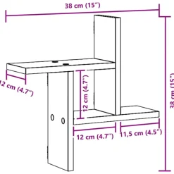 vidaXL Estantes pared 2 uds madera ingeniería artisian 38x12x38 cm Roble Clearance