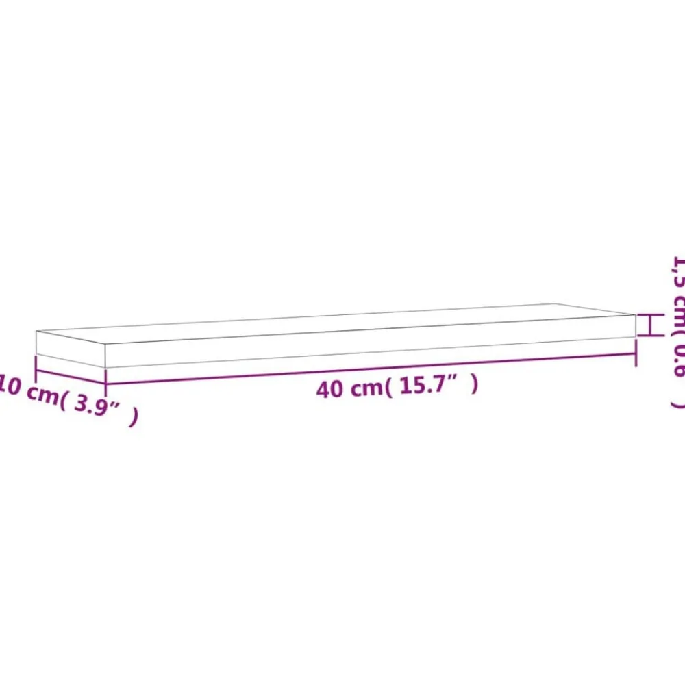 vidaXL Estantes pared 2 uds madera ingeniería 40x10x1,5 cm Gris sonoma Clearance
