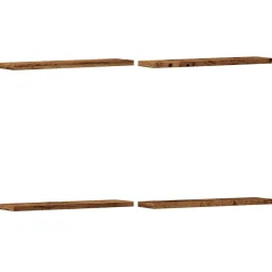 vidaXL Estantes pared 4 uds madera ingeniería envejecida 40x10x1,5 cm Madera antigua Discount