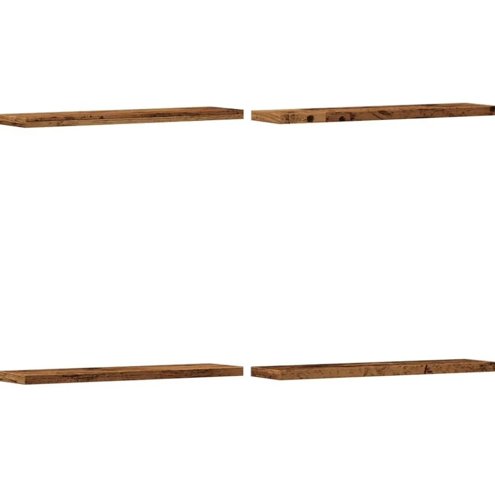 vidaXL Estantes pared 4 uds madera ingeniería envejecida 40x10x1,5 cm Madera antigua Discount