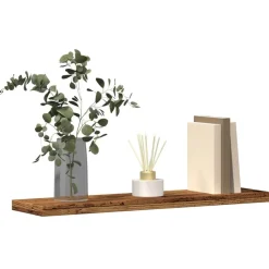 vidaXL Estantes pared 4 uds madera ingeniería envejecida 40x10x1,5 cm Madera antigua Discount