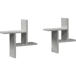 vidaXL Estanterías-Estantes pared 2 uds madera ingeniería gris hormigón 38x12x38cm