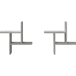 vidaXL Estanterías-Estantes pared 2 uds madera ingeniería gris hormigón 38x12x38cm