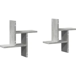 vidaXL Estanterías-Estantes pared 2 uds madera ingeniería gris hormigón 38x12x38cm