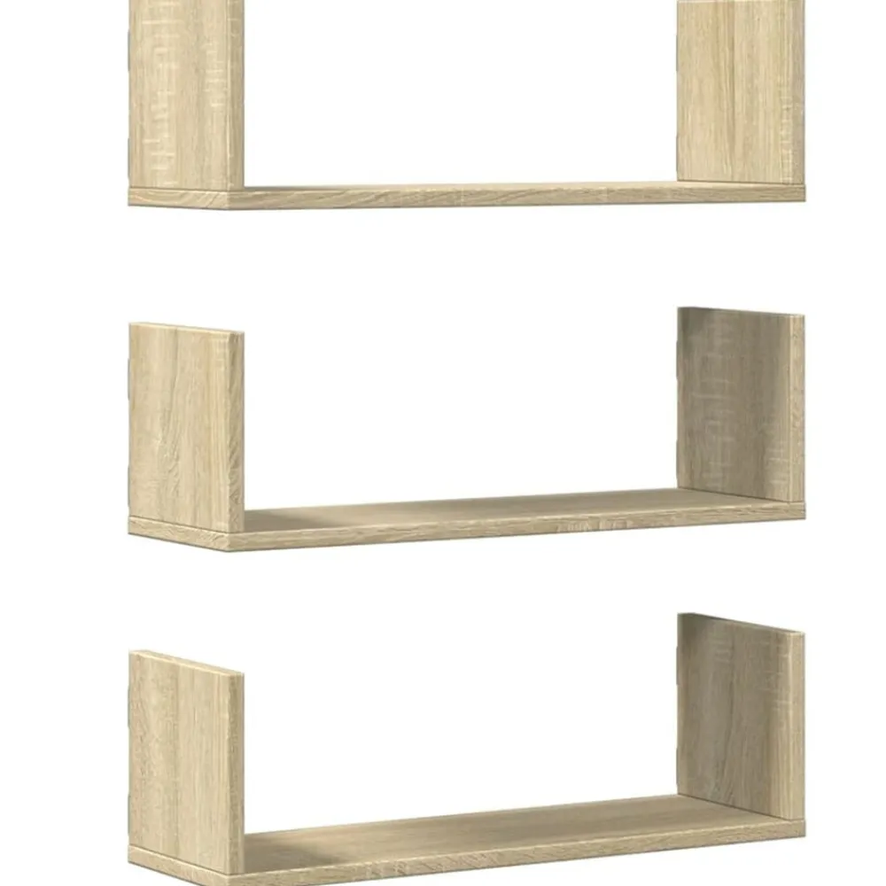 vidaXL Estanterías-Estantes pared 2 uds madera ingeniería 58x18x18 cm