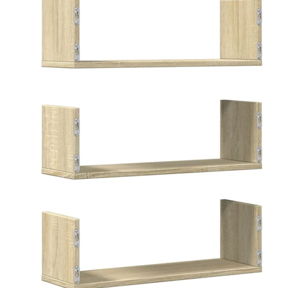 vidaXL Estanterías-Estantes pared 2 uds madera ingeniería 58x18x18 cm