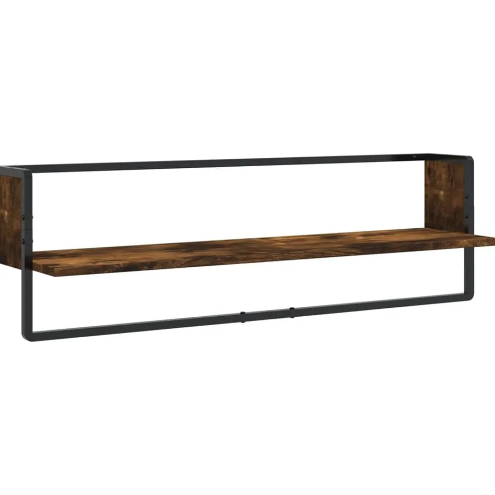 vidaXL Estanterías-Estantes pared barras 6 pzas madera de ingeniería