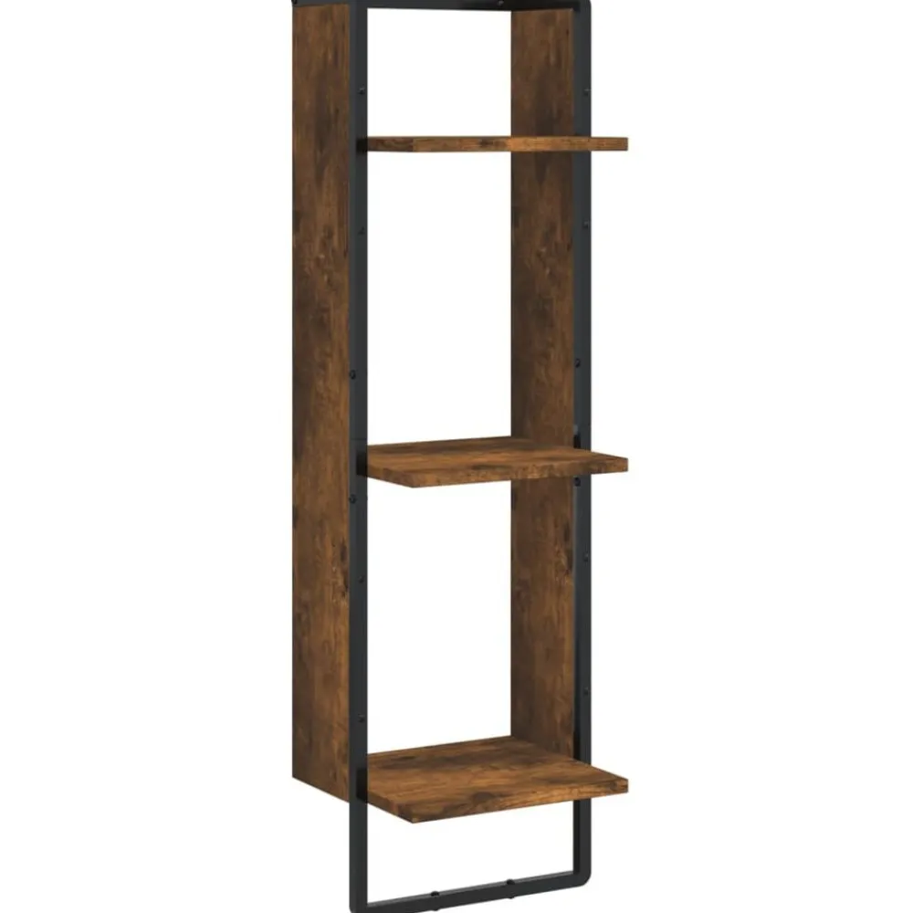 vidaXL Estanterías-Estantes pared barras 6 pzas madera de ingeniería