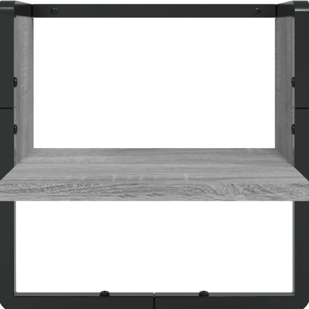 vidaXL Estantes pared con barras 4 pzas madera ingeniería Gris sonoma Outlet