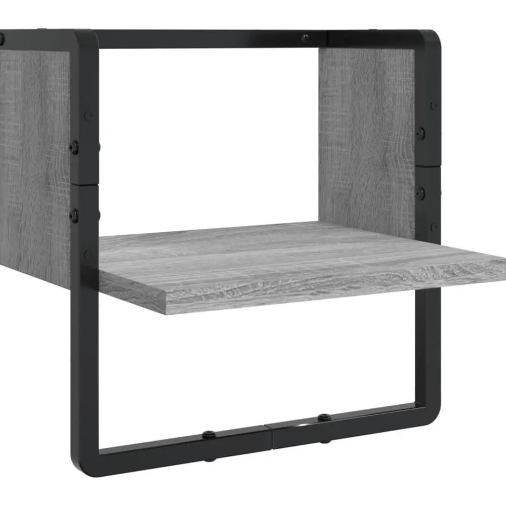 vidaXL Estantes pared con barras 4 pzas madera ingeniería Gris sonoma Outlet