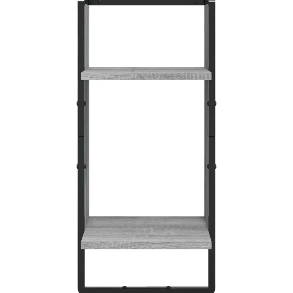 vidaXL Estantes pared con barras 4 pzas madera ingeniería Gris sonoma Outlet