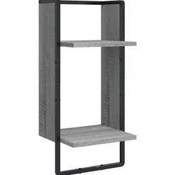 vidaXL Estantes pared con barras 4 pzas madera ingeniería Gris sonoma Outlet