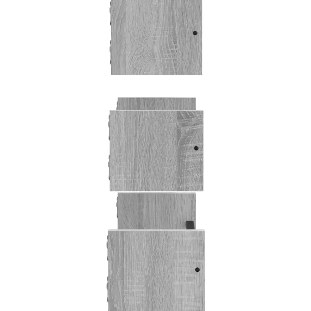 vidaXL Estantes pared con barras 3 pzas madera ingeniería Gris sonoma New