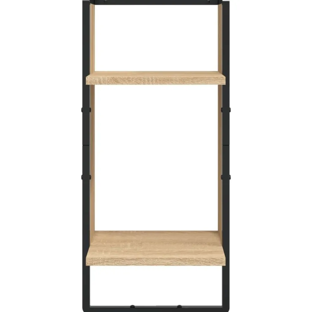 vidaXL Estanterías-Estantes pared con barras 6 pzas madera ingeniería