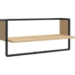 vidaXL Estanterías-Estantes pared con barras 6 pzas madera ingeniería