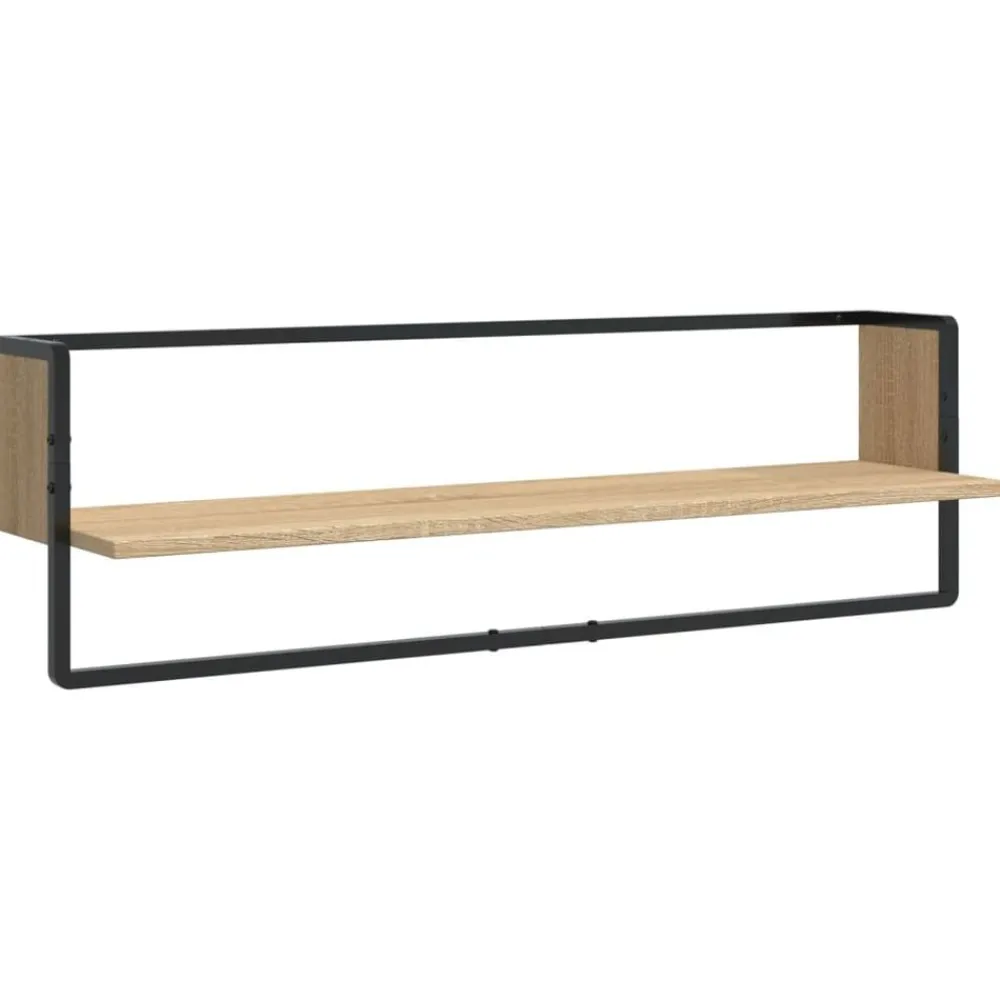 vidaXL Estanterías-Estantes pared con barras 6 pzas madera ingeniería