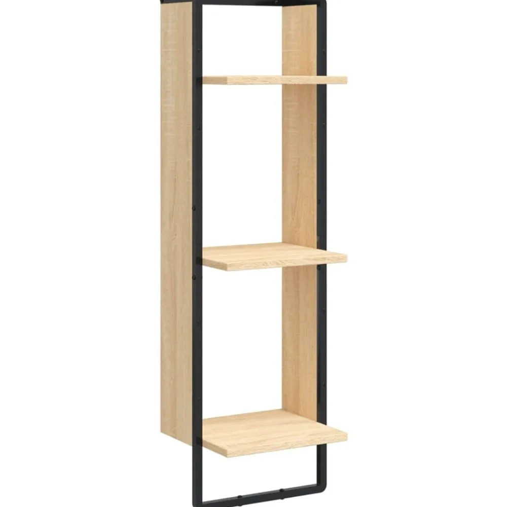 vidaXL Estanterías-Estantes pared con barras 6 pzas madera ingeniería