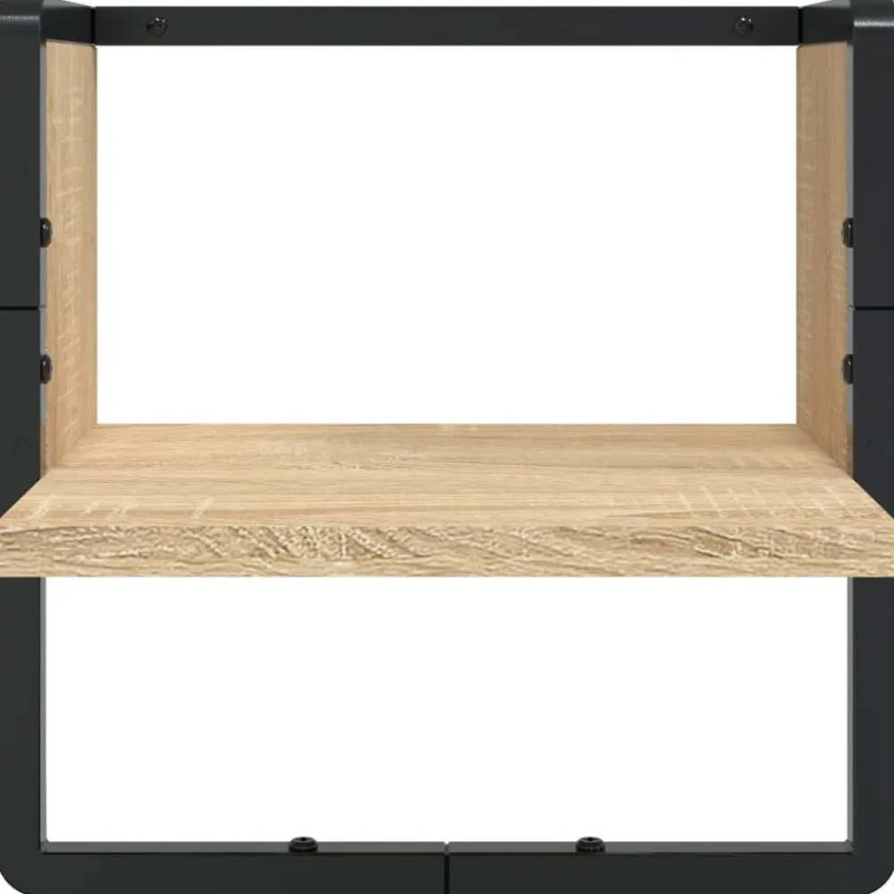 vidaXL Estanterías-Estantes pared con barras 6 pzas madera ingeniería
