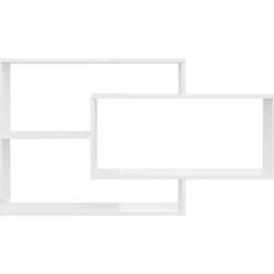 vidaXL Estantes pared madera contrachapada blanco brillo 104x20x58,5cm Blanco brillante Hot