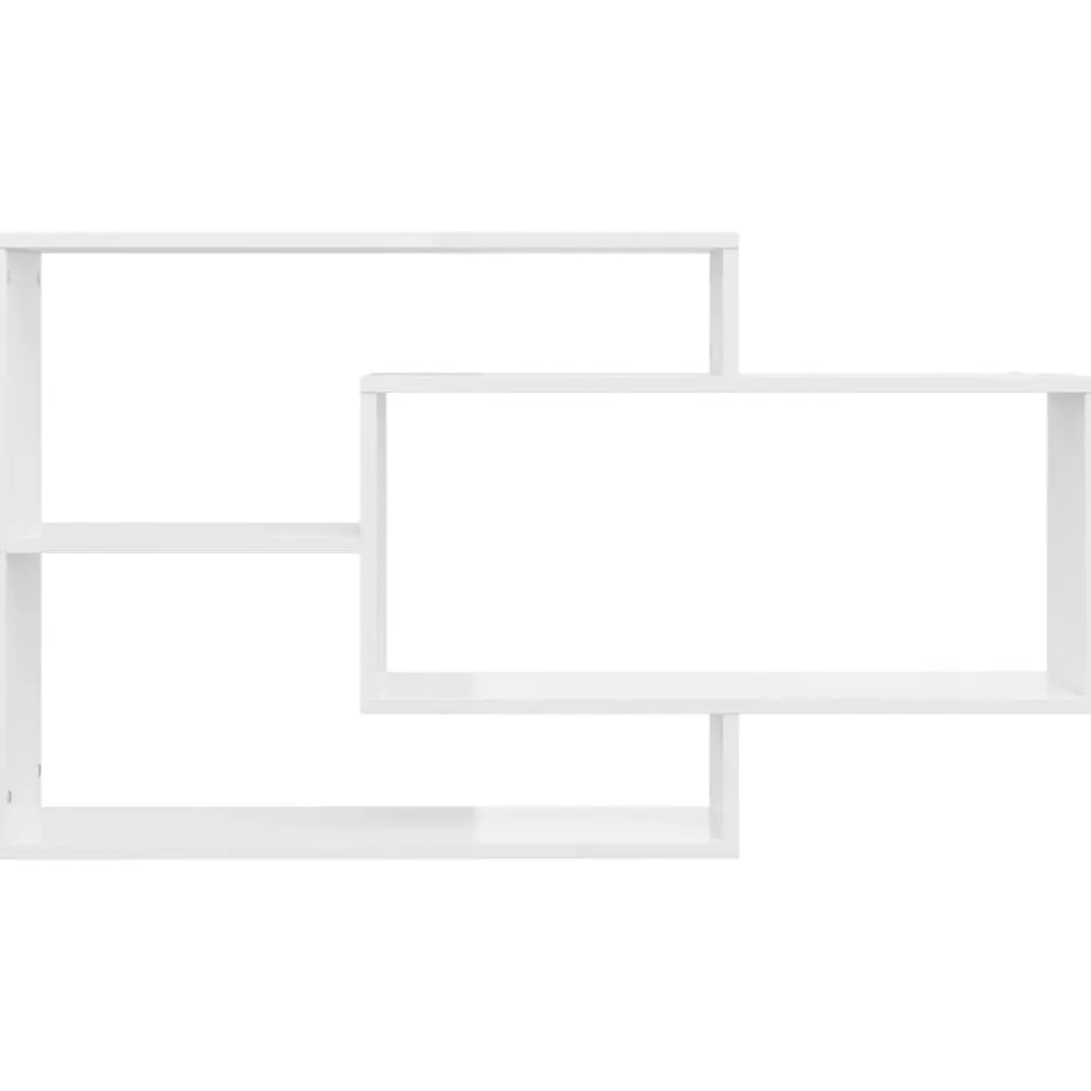 vidaXL Estantes pared madera contrachapada blanco brillo 104x20x58,5cm Blanco brillante Hot