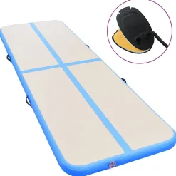 vidaXL Esterilla inflable de gimnasia con bomba 300x100x10 cm PVC Azul New