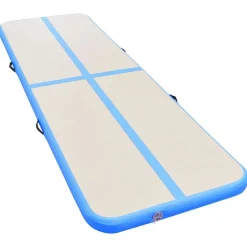 vidaXL Esterilla inflable de gimnasia con bomba 300x100x10 cm PVC Azul New